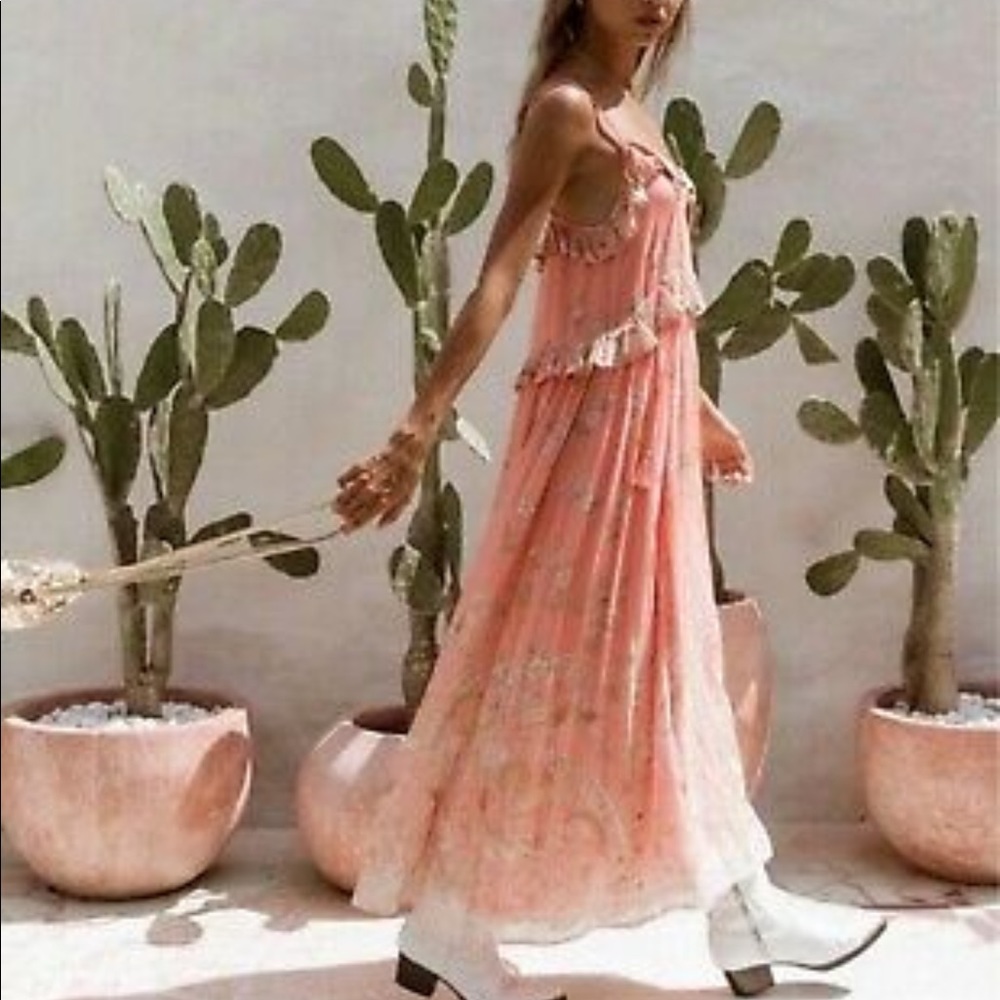Spell and the gypsy midi maxi strappy Hendrix lurex sun dress ruffle boho